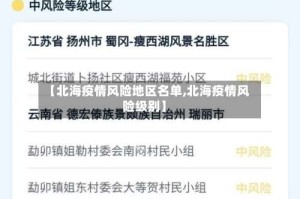 【北海疫情风险地区名单,北海疫情风险级别】