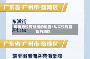 疫情后没有新增的地区/从来没有疫情的地区