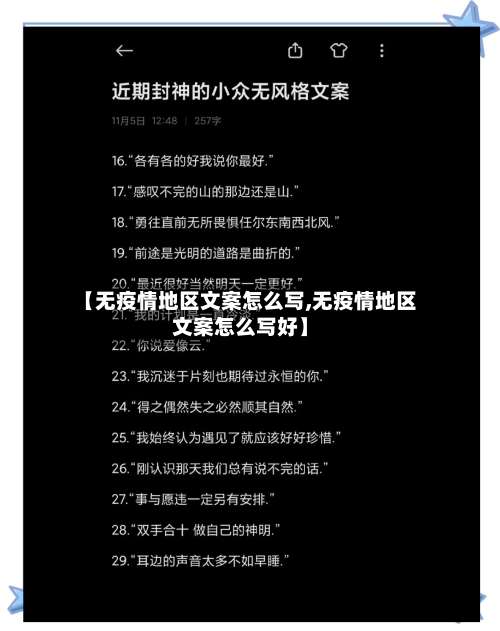 【无疫情地区文案怎么写,无疫情地区文案怎么写好】-第3张图片