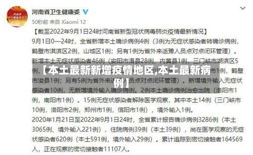 【本土最新新增疫情地区,本土最新病例】-第1张图片